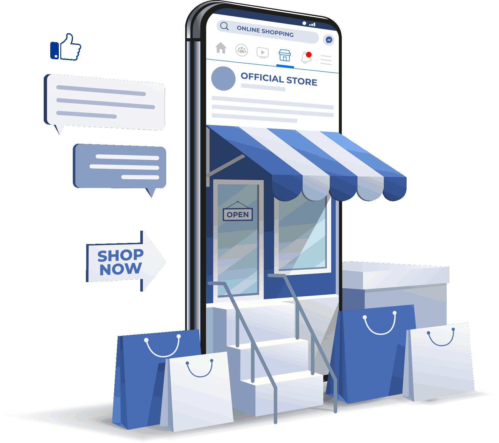 facebook store illustration